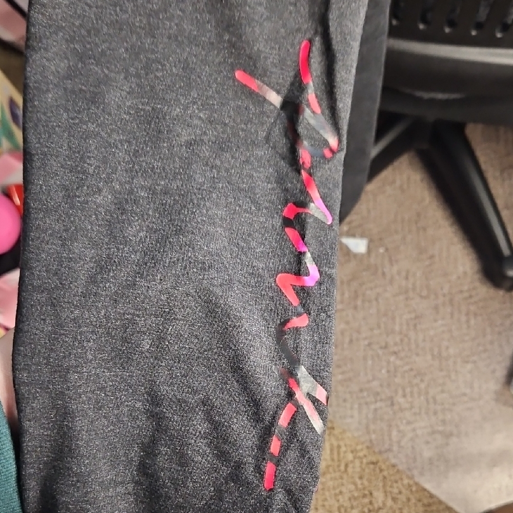 Gray Leggings with Pink Graphic
